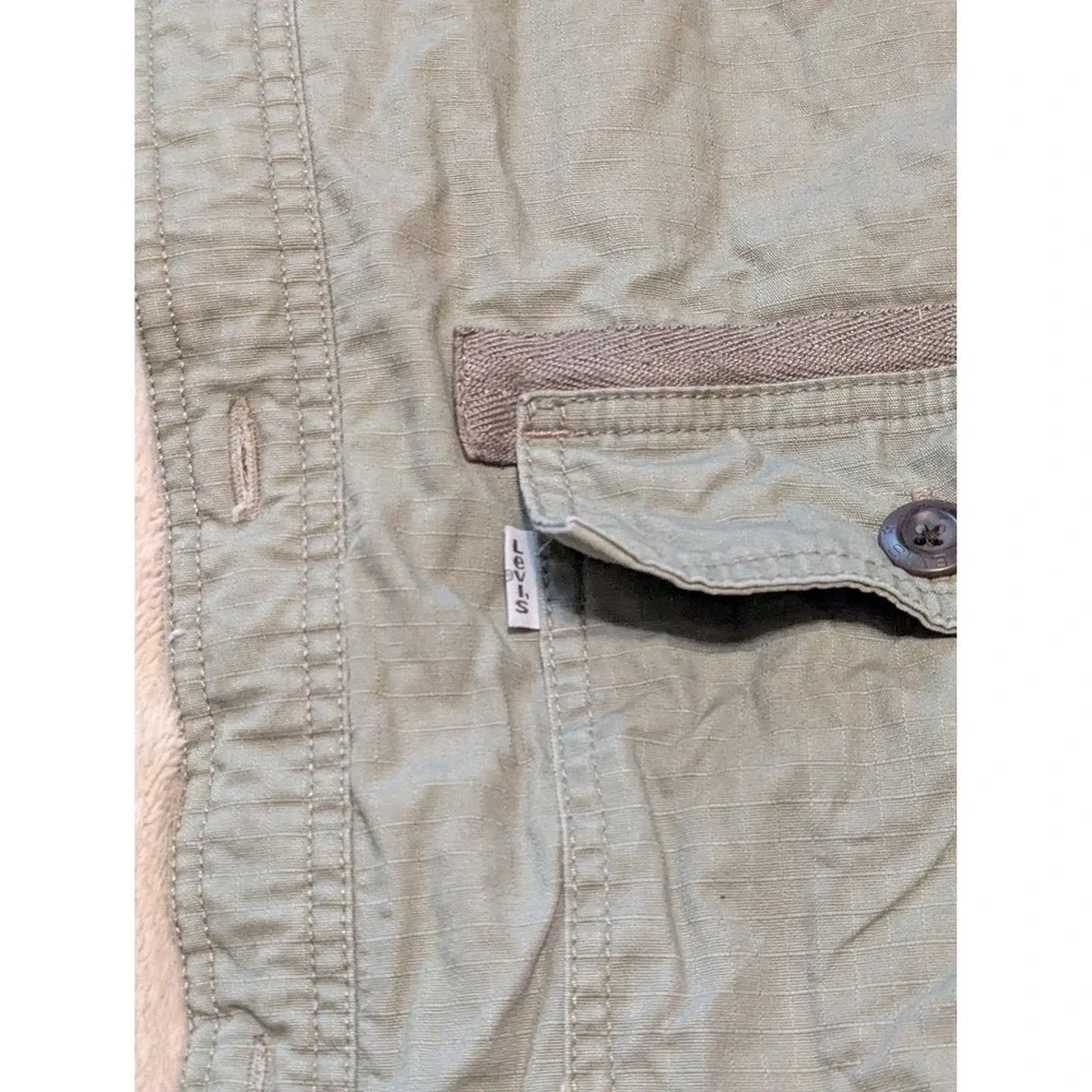 Levis Shirt Jacket Mens XL Olive Green‎ Sherpa Lined Ripstop Shacket Workwear